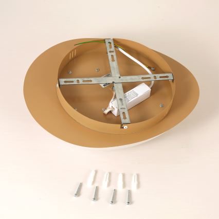 Brilagi - VISBY WOOD LED laevalgusti, 18 W, 230 V, läbimõõt 38 cm, pruun