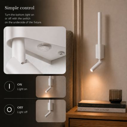 BRILAGI - VIXON LED-seinale paigaldatav suunavalgusti LED/3W/230V + LED/5W valge CRI 90