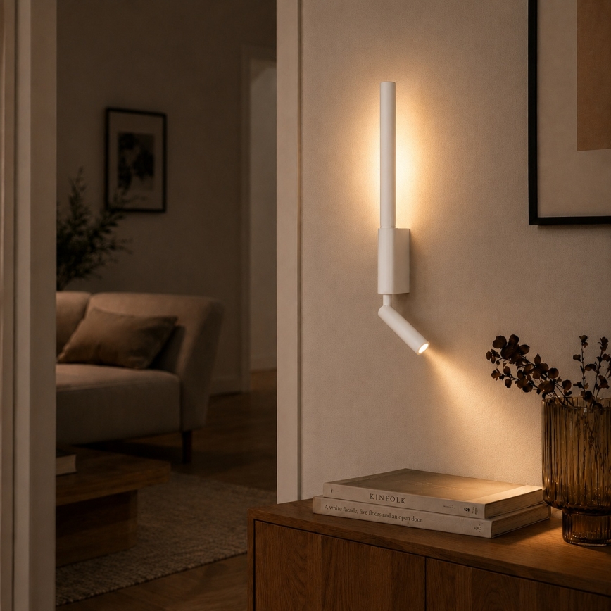BRILAGI - VIXON LED-seinale paigaldatav suunavalgusti LED/3W/230V + LED/5W valge CRI 90