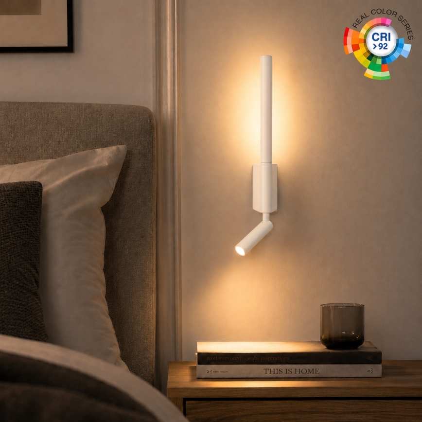 BRILAGI - VIXON LED-seinale paigaldatav suunavalgusti LED/3W/230V + LED/5W valge CRI 90