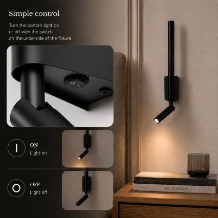 BRILAGI - VIXON LED-seinapunktvalgusti LED/3W/230V + LED/5W, must, CRI 90
