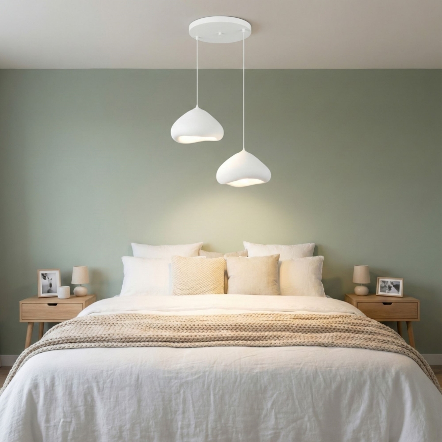 Brilagi - WABI SABI ripplamp kaabliga 2xE27/40W/230V Ø 45 cm valge