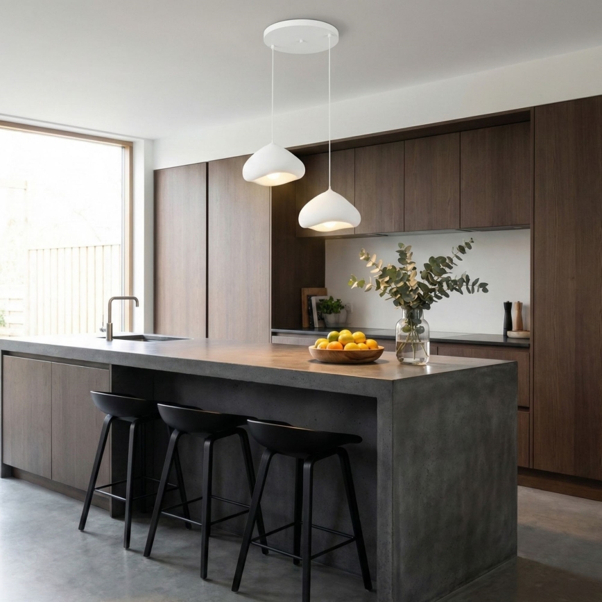 Brilagi - WABI SABI ripplamp kaabliga 2xE27/40W/230V Ø 45 cm valge