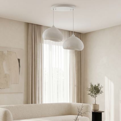 Brilagi - WABI SABI ripplamp kaabliga 2xE27/40W/230V Ø 45 cm valge