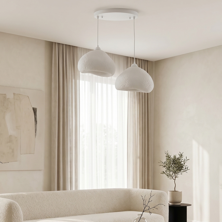 Brilagi - WABI SABI ripplamp kaabliga 2xE27/40W/230V Ø 45 cm valge