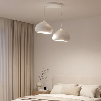Brilagi - WABI SABI ripplamp kaabliga 2xE27/40W/230V Ø 45 cm valge
