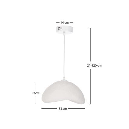 Brilagi - WABI SABI ripplamp kaablil 1xE27/40W/230V, läbimõõt 33 cm, valge