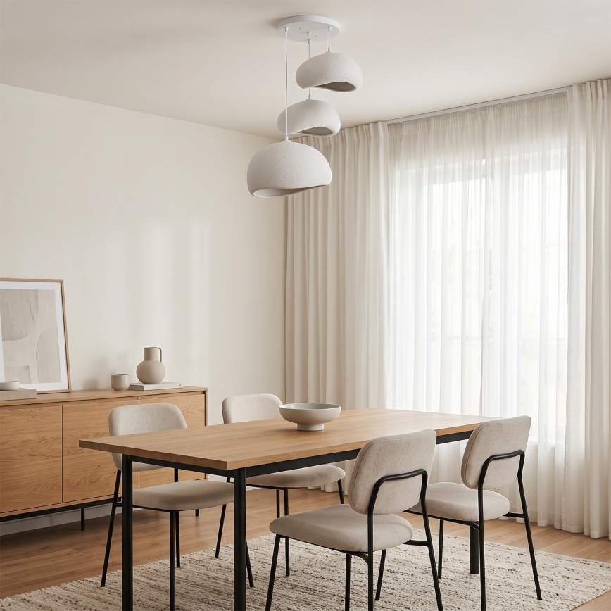 Brilagi - WABI SABI rippvalgusti kaabliga 3xE27/40W/230V, läbimõõt 76 cm, valge