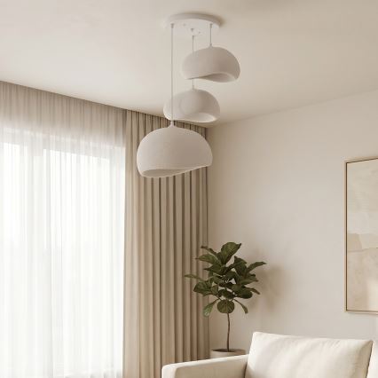Brilagi - WABI SABI rippvalgusti kaabliga 3xE27/40W/230V, läbimõõt 76 cm, valge