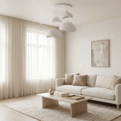 Brilagi - WABI SABI rippvalgusti kaabliga 4xE27/40W/230V, läbimõõt 90 cm, valge