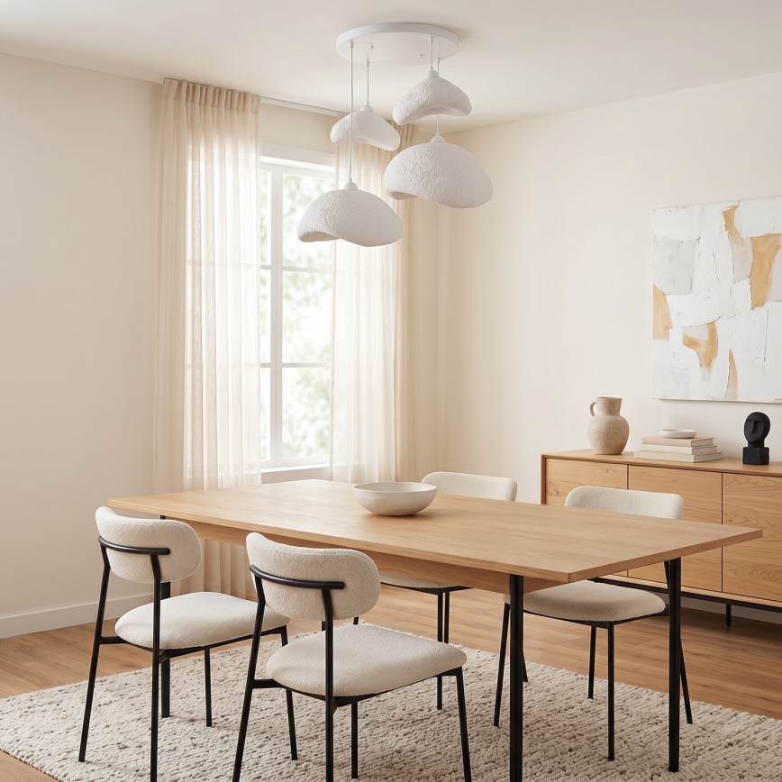 Brilagi - WABI SABI rippvalgusti kaabliga 4xE27/40W/230V, läbimõõt 90 cm, valge