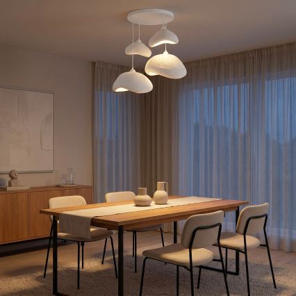 Brilagi - WABI SABI rippvalgusti kaabliga 4xE27/40W/230V, läbimõõt 90 cm, valge