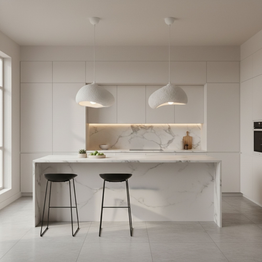 Brilagi - WABI SABI rippvalgusti kaablil 1x E27/40 W/230 V, läbimõõt 32 cm, valge