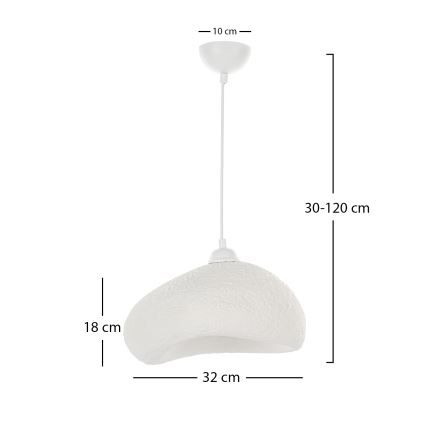 Brilagi - WABI SABI rippvalgusti kaablil 1x E27/40 W/230 V, läbimõõt 32 cm, valge