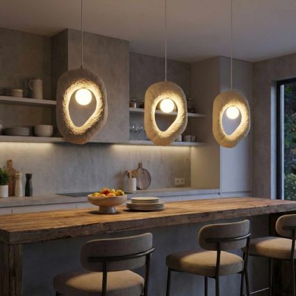 Brilagi - WABI SABI rippvalgusti nööriga 1xE27/40W/230V kreemjas