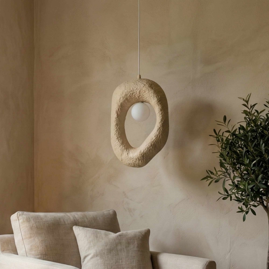 Brilagi - WABI SABI rippvalgusti nööriga 1xE27/40W/230V kreemjas