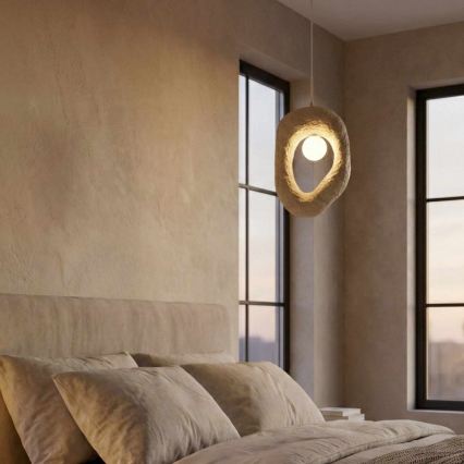 Brilagi - WABI SABI rippvalgusti nööriga 1xE27/40W/230V kreemjas