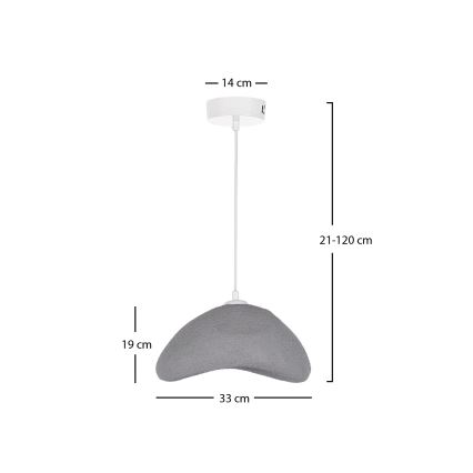 Brilagi - WABI SABI rippvalgusti riputuskaabliga 1xE27/40W/230V, läbimõõt 33 cm, hall