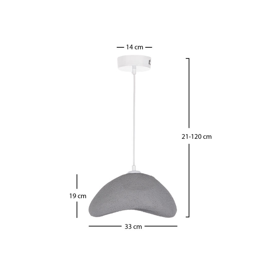 Brilagi - WABI SABI rippvalgusti riputuskaabliga 1xE27/40W/230V, läbimõõt 33 cm, hall