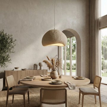 Brilagi - WABI SABI rippvalgusti riputuskaabliga 1xE27/40W/230V läbimõõt 50 cm beež