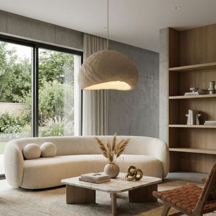 Brilagi - WABI SABI rippvalgusti riputuskaabliga 1xE27/40W/230V läbimõõt 50 cm beež