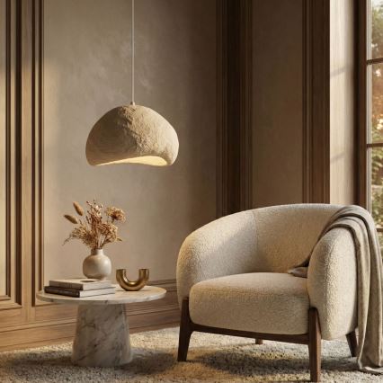 Brilagi - WABI SABI rippvalgusti riputuskaabliga 1xE27/40W/230V läbimõõt 50 cm beež