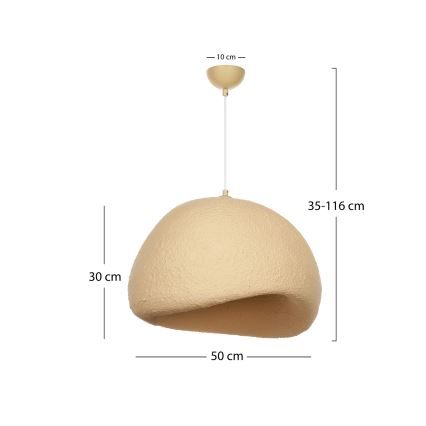 Brilagi - WABI SABI rippvalgusti riputuskaabliga 1xE27/40W/230V läbimõõt 50 cm beež