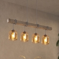 BRILAGI - WOOD GLASS rippvalgusti juhtmel 4xE27/60W/230V männipuit/hall/suitspruun