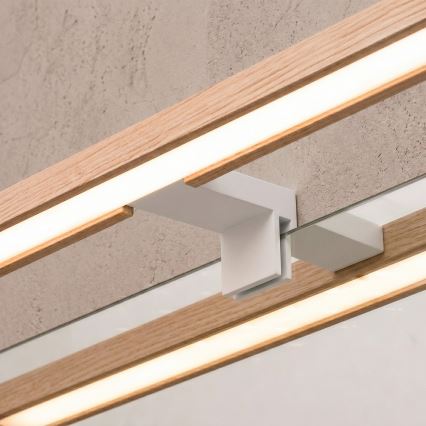 Brilagi - LED-vannitoa peeglivalgusti 3-ühes WOODY MIRROR LED/12W/230V 60 cm IP44 valge/tamm