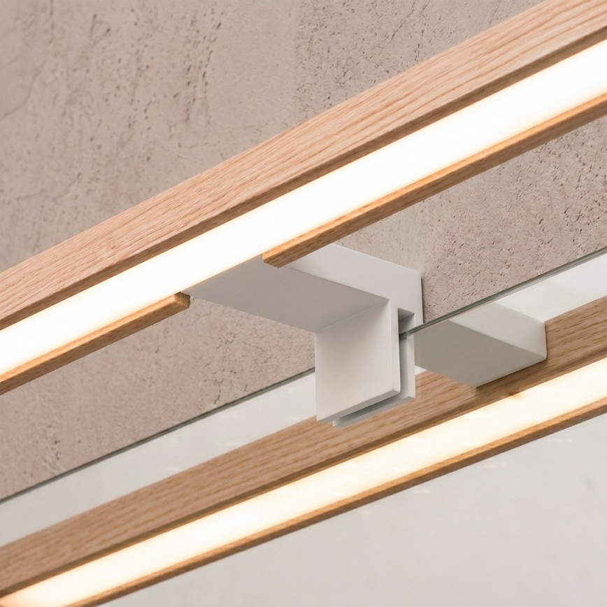 Brilagi - LED-vannitoa peeglivalgusti 3-ühes WOODY MIRROR LED/12W/230V 60 cm IP44 valge/tamm