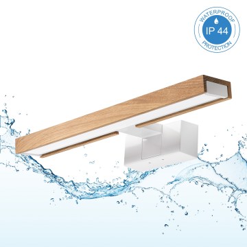 Brilagi - WOODY MIRROR 3-ühes LED-vannitoa peegli valgustus LED/8W/230V 40 cm IP44 valge/tamm