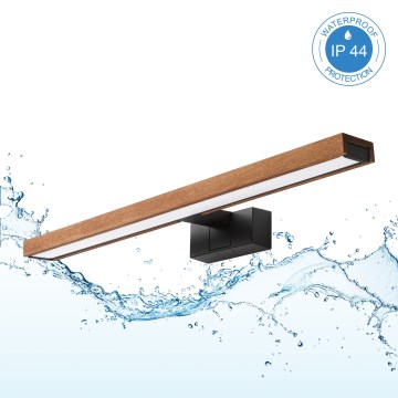 Brilagi - WOODY MIRROR 3-ühes LED-vannitoa peeglivalgusti 12W/230V 60 cm IP44 must/tamm-kirsipuu