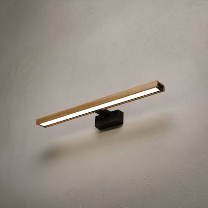 Brilagi - LED-vannitoapeegli valgustus 3-ühes WOODY MIRROR LED/12W/230V 60 cm IP44 must/tamm