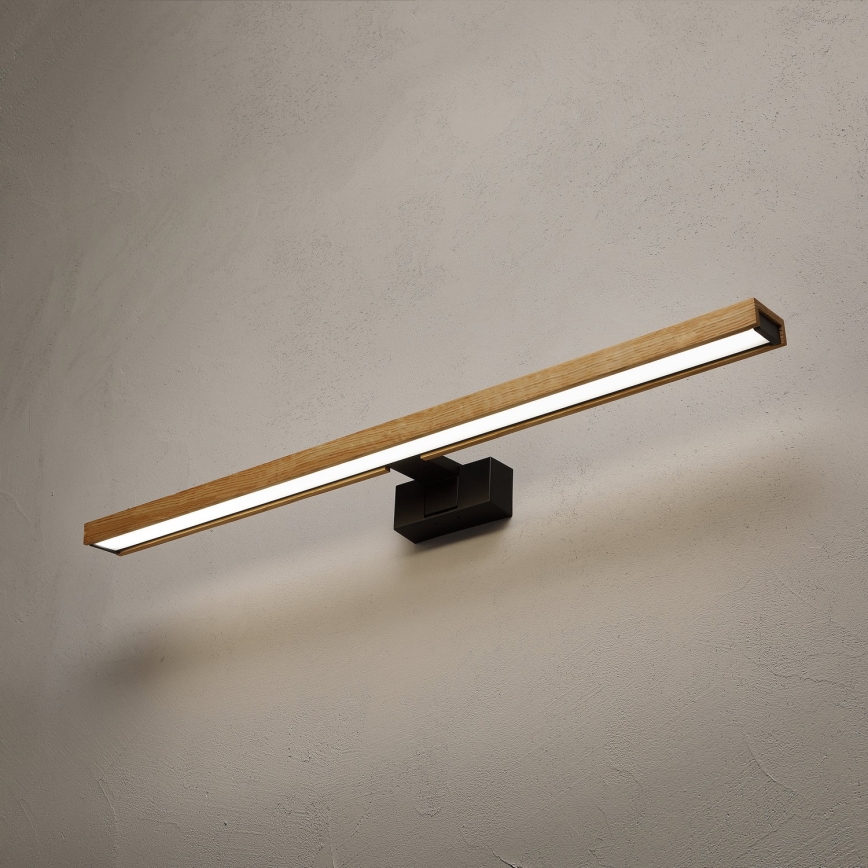 Brilagi - LED vannitoa peegelvalgustus 3-ühes WOODY MIRROR LED/15W/230V 80 cm IP44 must/tamm