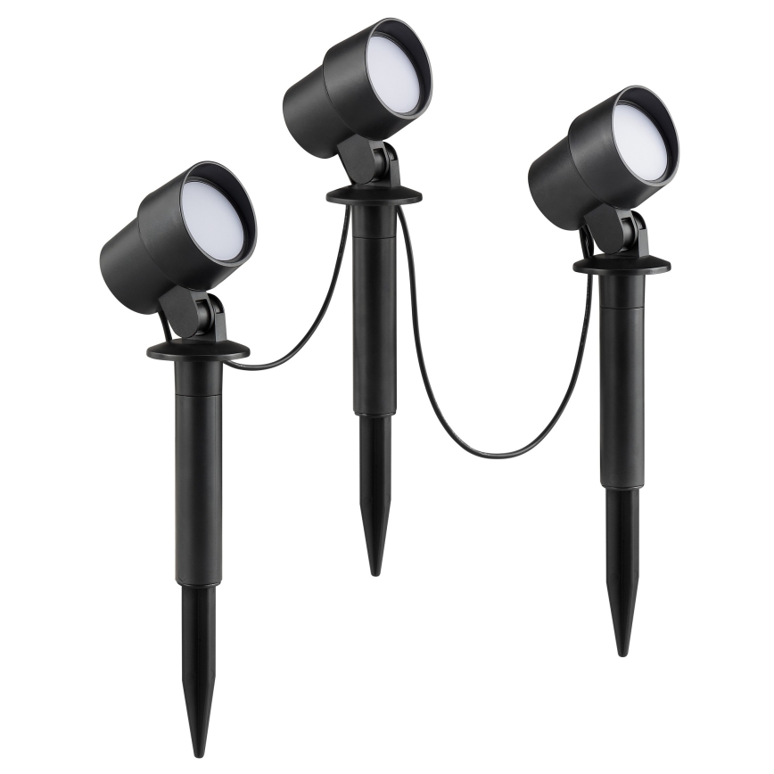 Brilliant - 3-osaline KAMARA LED välisvalgusti komplekt LED/8,5W/230V IP44, must