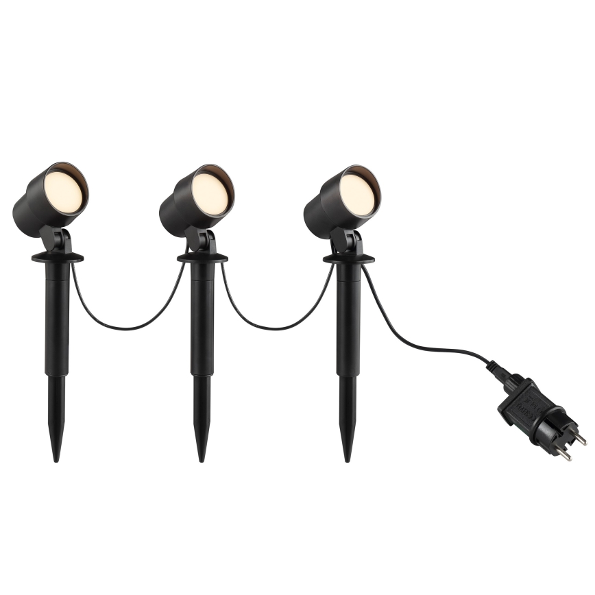 Brilliant - 3-osaline KAMARA LED välisvalgusti komplekt LED/8,5W/230V IP44, must