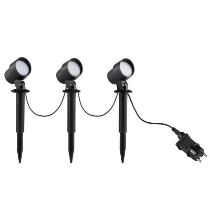 Brilliant - 3-osaline KAMARA LED välisvalgusti komplekt LED/8,5W/230V IP44, must