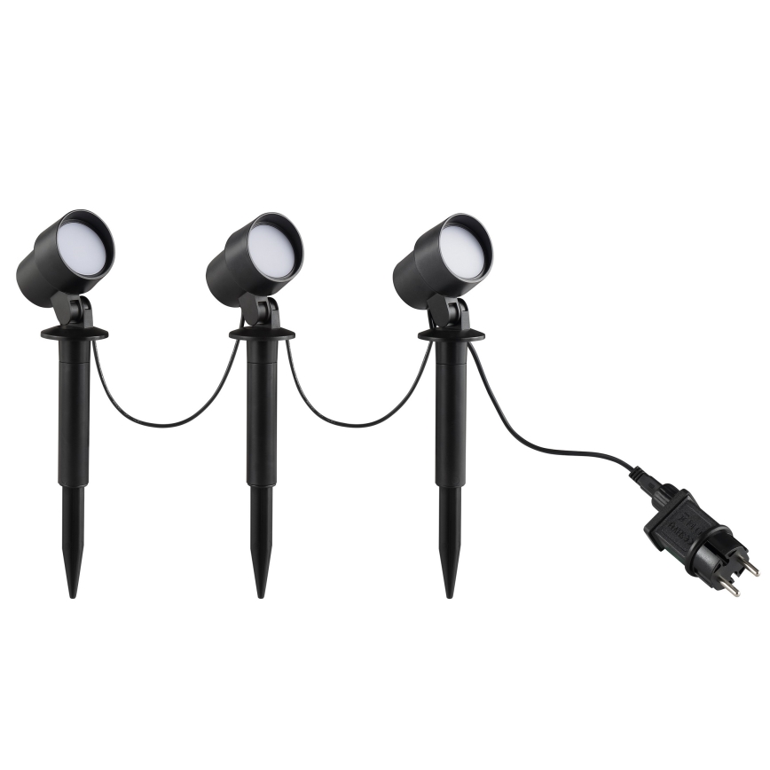 Brilliant - 3-osaline KAMARA LED välisvalgusti komplekt LED/8,5W/230V IP44, must