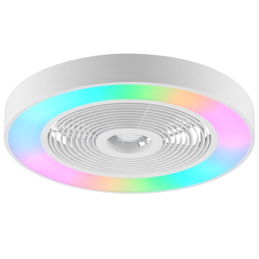 Brilliant - hämardatav LED RGBW laelamp ventilaatoriga CATANIA LED/37W/230V 2700-6500K läbimõõt 48,6 cm valge + kaugjuhtimispult