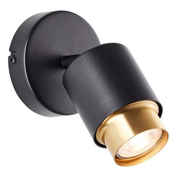 Brilliant - COVELO LED seinavalgusti, suunatav, 1xGU10/5W/230V, must/kuldne