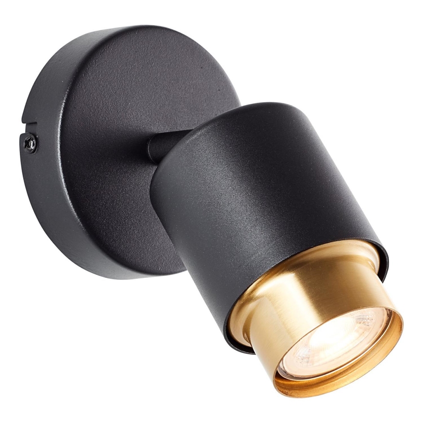 Brilliant - COVELO LED seinavalgusti, suunatav, 1xGU10/5W/230V, must/kuldne