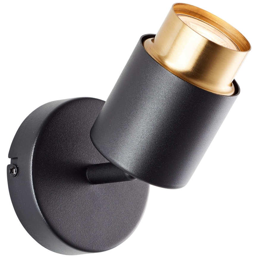 Brilliant - COVELO LED seinavalgusti, suunatav, 1xGU10/5W/230V, must/kuldne