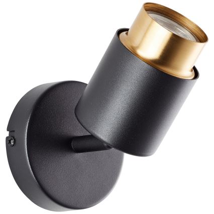 Brilliant - COVELO LED seinavalgusti, suunatav, 1xGU10/5W/230V, must/kuldne