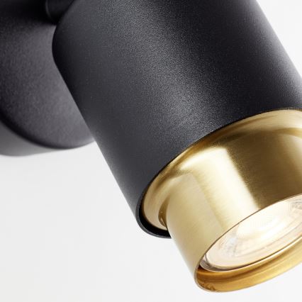 Brilliant - COVELO LED seinavalgusti, suunatav, 1xGU10/5W/230V, must/kuldne