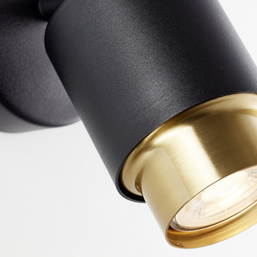 Brilliant - COVELO LED seinavalgusti, suunatav, 1xGU10/5W/230V, must/kuldne