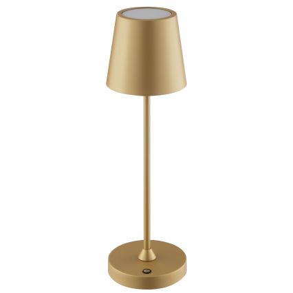 Brilliant - LED-hämardatav laetav puutekontrolliga välitingimustes kasutatav laualamp ELORA LED/2,5W/5V 2700K 2600 mAh IP44 kuldne