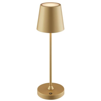 Brilliant - LED-hämardatav laetav puutekontrolliga välitingimustes kasutatav laualamp ELORA LED/2,5W/5V 2700K 2600 mAh IP44 kuldne