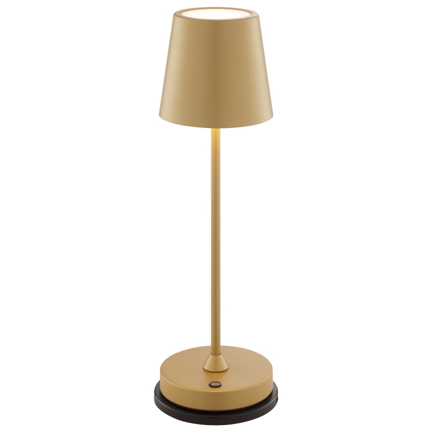 Brilliant - LED-hämardatav laetav puutekontrolliga välitingimustes kasutatav laualamp ELORA LED/2,5W/5V 2700K 2600 mAh IP44 kuldne