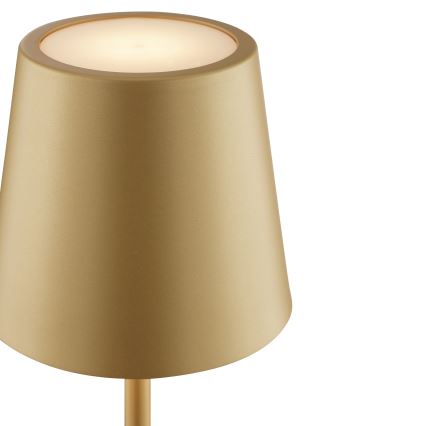 Brilliant - LED hämardatav laetav puutekontrolliga välitingimustesse mõeldud laualamp ELORA LED/2,5W/5V 2700K 2600 mAh IP44 kuldne