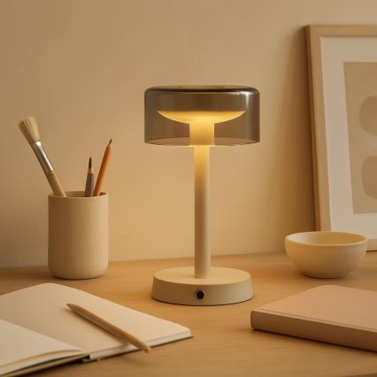 Brilliant - LED hämardatav laetav puutetundlik väljas kasutatav lauavalgusti RAZOR LED/2,5W/5V 2700K 2600 mAh IP44 hall